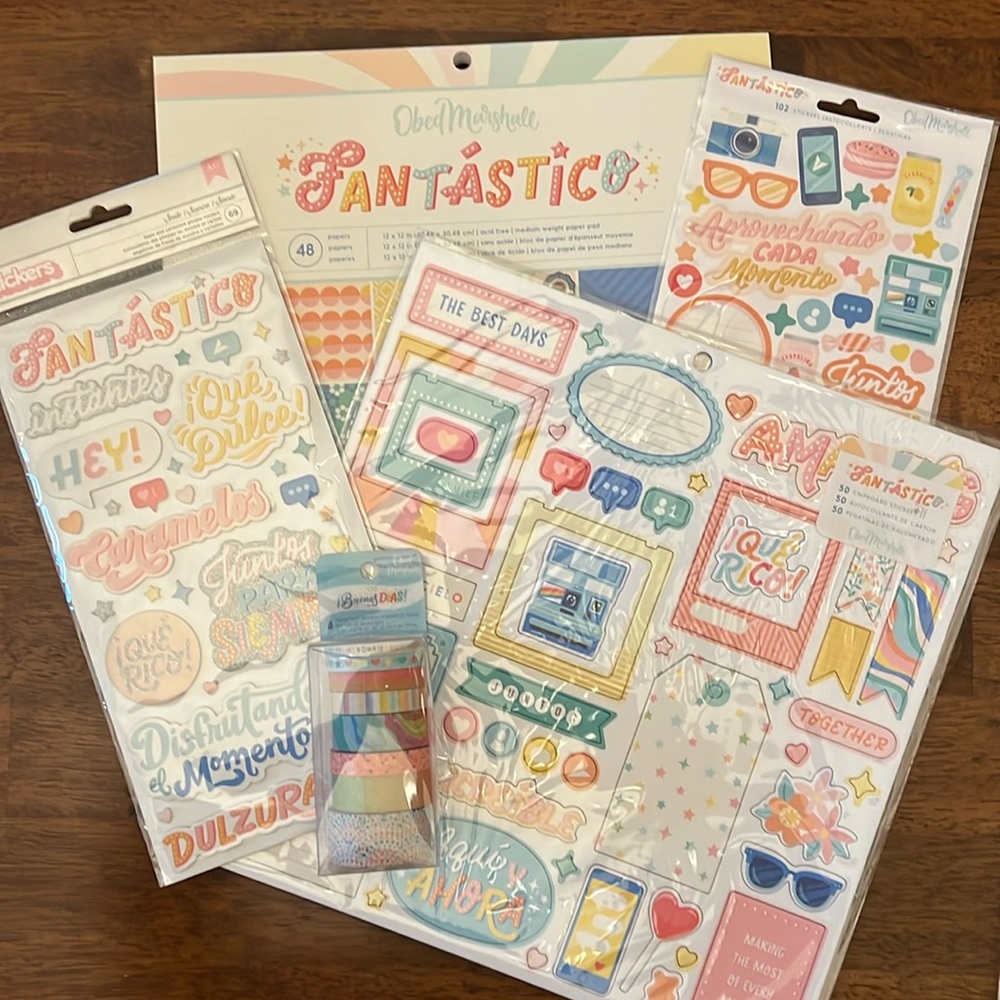 Scrapbooking American Crafts “Fantastico” Obed Marshall Paper Collection Bundle